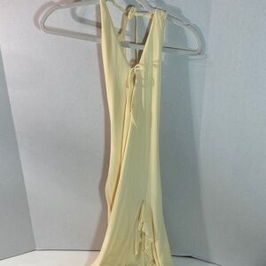 White Fox new Elegant Yellow Sleeveless Dress